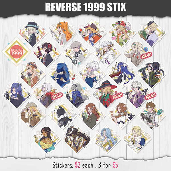 Reverse 1999 Stickers [$2, 3 for $5]